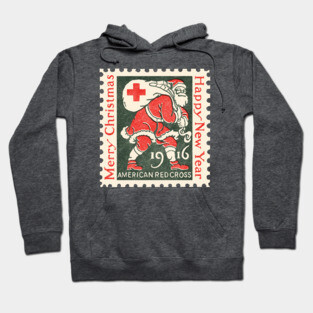 Classic Christmas Stamp 1916 Hoodie