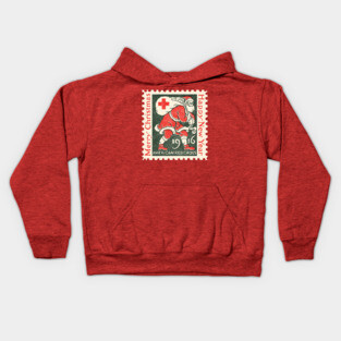 Classic Christmas Stamp 1916 Kids Hoodie