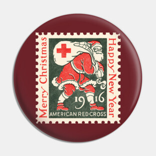 Classic Christmas Stamp 1916 Pin
