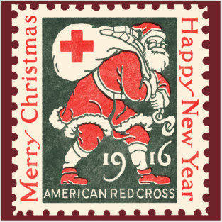 Classic Christmas Stamp 1916 Posters and Art