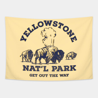 Yellowstone National Park - Get Out The Way Buffalo Design Tapestry