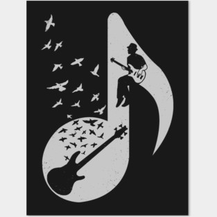 Musical Note - Bass Guitar Posters and Art