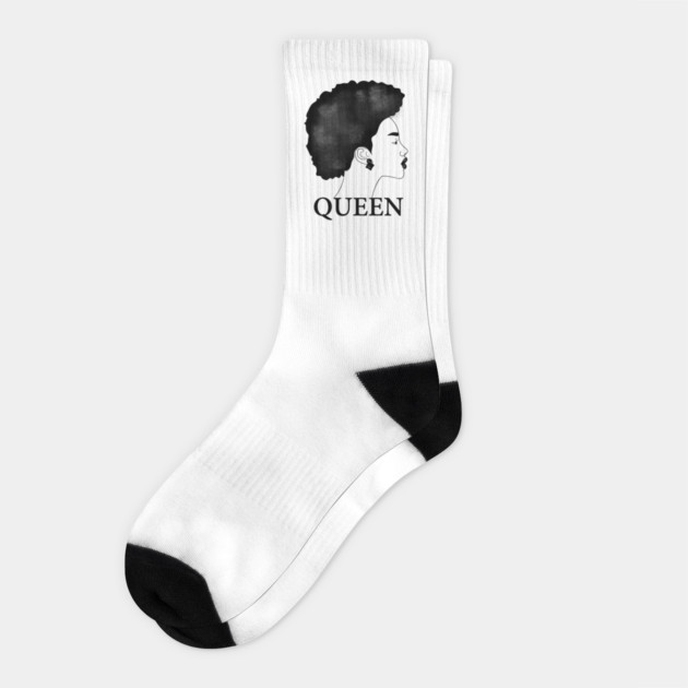 Afro Queen African Woman Socks by logiamerch