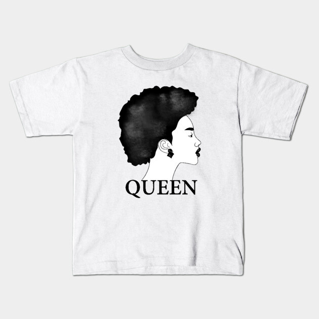 Afro Queen African Woman Kids T-Shirt by logiamerch