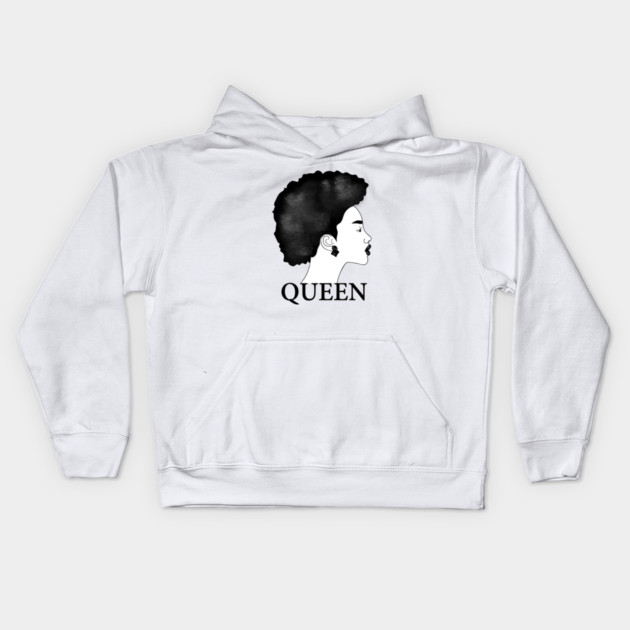 Afro Queen African Woman Kids Hoodie by logiamerch