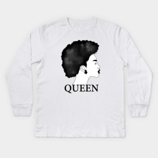 Afro Queen African Woman Kids Long Sleeve T-Shirt