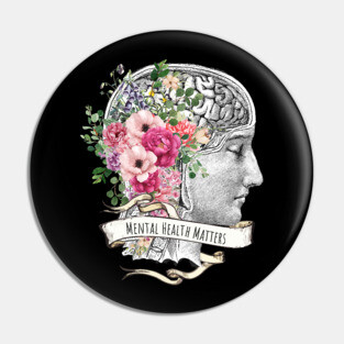 Brain Floral, Mental Health Matters 2 Pin