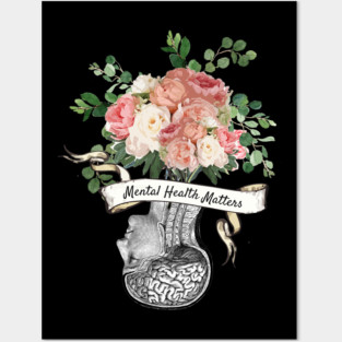 Brain Floral, Mental Health Matters 4 Posters and Art