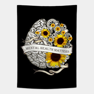 Brain Floral, Mental Health Matters 9 Tapestry