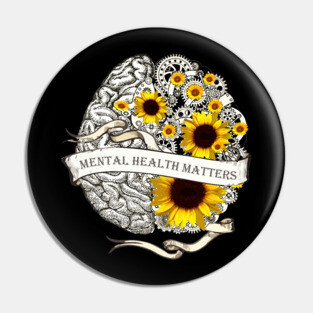 Brain Floral, Mental Health Matters 9 Pin