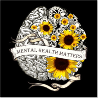 Brain Floral, Mental Health Matters 9 Posters and Art
