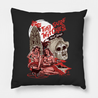 Tiki Surf Witches Want Blood Pillow