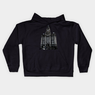 Liverpool Liver Building Colour Abstract Kids Hoodie