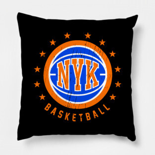 NYK Basketball Vintage Distressed Pillow