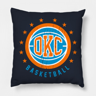 OKC Basketball Vintage Distressed Pillow