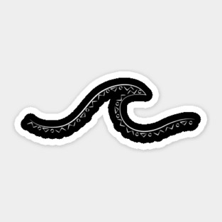 Minimal wave with indigenous pattern white Sticker