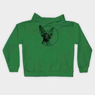 Inside out sphynx cat Kids Hoodie