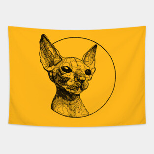 Inside out sphynx cat Tapestry