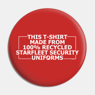 100% recycled Starfleet Security Pin