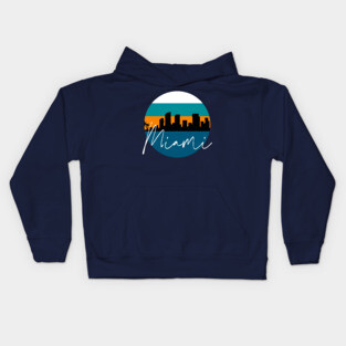 Miami Skyline Football Colors Kids Hoodie