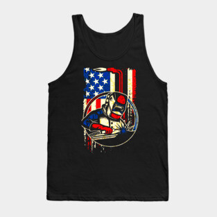 Weld Vintage American Flag Welding Tank Top