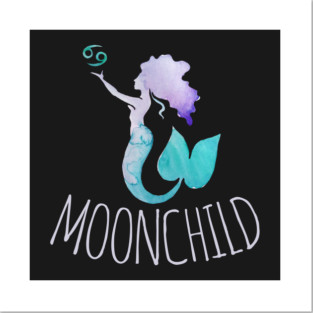 Moonchild cancer zodiac mermaid Posters and Art
