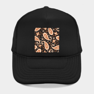 Orange Paisley Pattern Hat