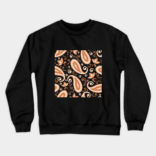Orange Paisley Pattern Crewneck Sweatshirt