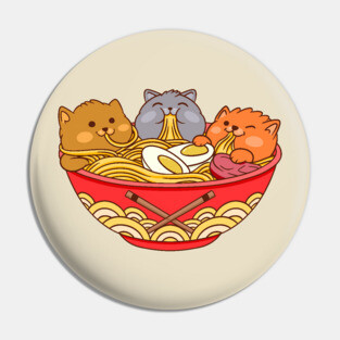 Ramen and cats Pin