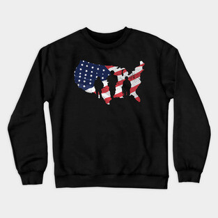 Patriotic Soldier American Flag Design Crewneck Sweatshirt