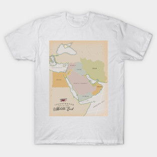 Illustrated map of the Middle East T-Shirt