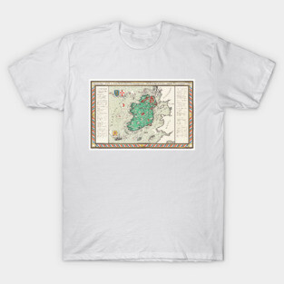Old Vintage Map of Ireland by MacDonald Gil (1929) T-Shirt