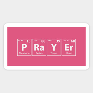Prayer (P-Ra-Y-Er) Periodic Elements Spelling Sticker