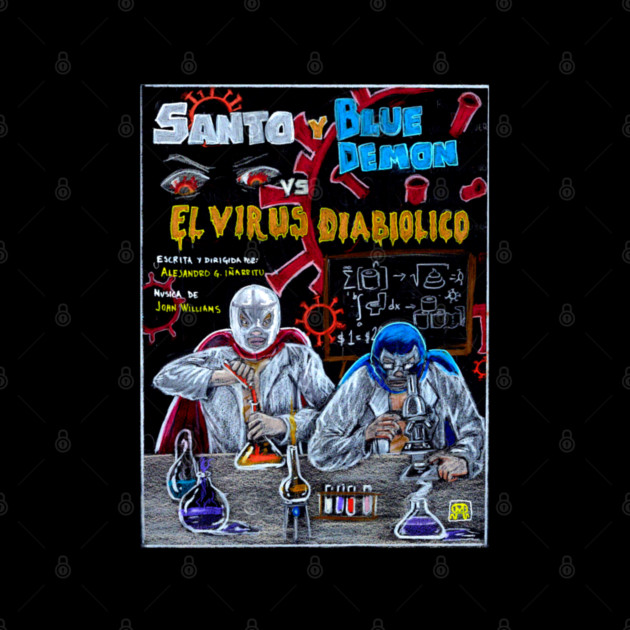 Santo Y Blue Demon vs El Virus Diabolico by santillanesarte