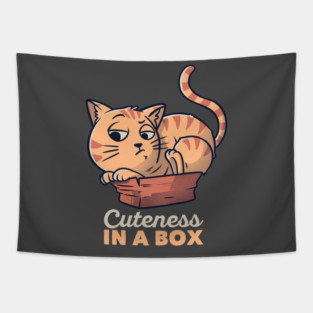 Cuteness In A Box Funny Cat Gift Tapestry