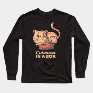 Cuteness In A Box Funny Cat Gift Long Sleeve T-Shirt
