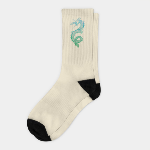 Awesome Asian Dragon TShirt Socks by Nonstop Shirts