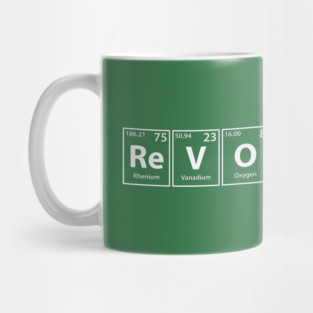 Revolution (Re-V-O-Lu-Ti-O-N) Periodic Elements Spelling Mug