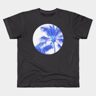 Blue Palm Trees in a Perfect Sky Kids T-Shirt