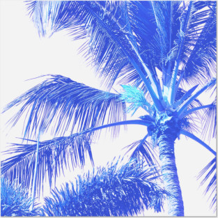 Blue Palm Trees in a Perfect Sky Posters and Art