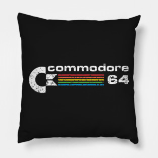 Commodore 64 Retro Computer distressed Pillow