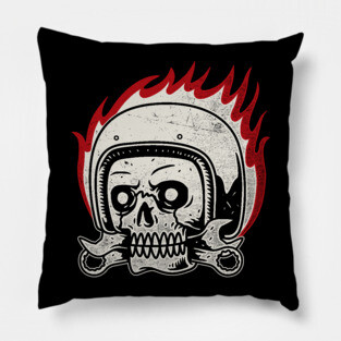 Skull Biker Pillow