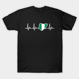 Nigerian Flag Heartline Nigeria T-Shirt