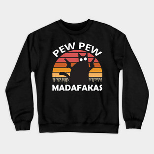 Pew Pew Cat Gaming Cat Crewneck Sweatshirt