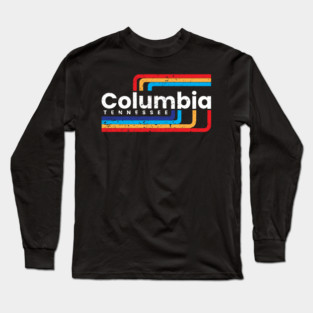 Columbia Tennessee TN Mule Capital of the World Main Street Square USA TN Retro Vintage Long Sleeve T-Shirt