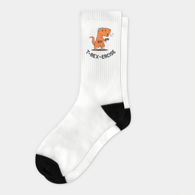 T-Rexercise Socks by dumbshirts