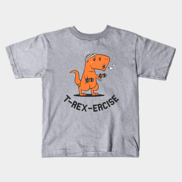T-Rexercise Kids T-Shirt by dumbshirts