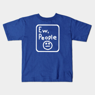 White Line Ew People Frame Graphic Kids T-Shirt