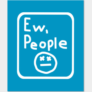 White Line Ew People Frame Graphic Posters and Art