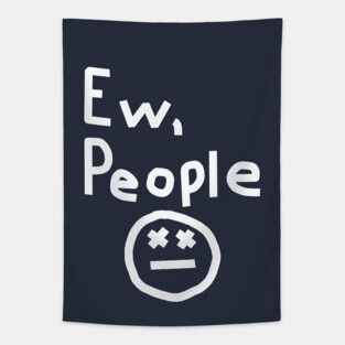 Ew People White Line Tapestry